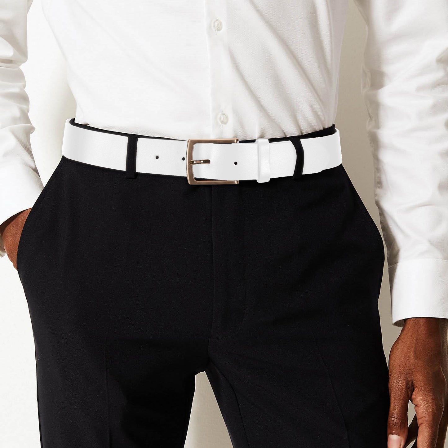 40 mm Gürtel Spaltleder Modell EH528-SL-Weiss