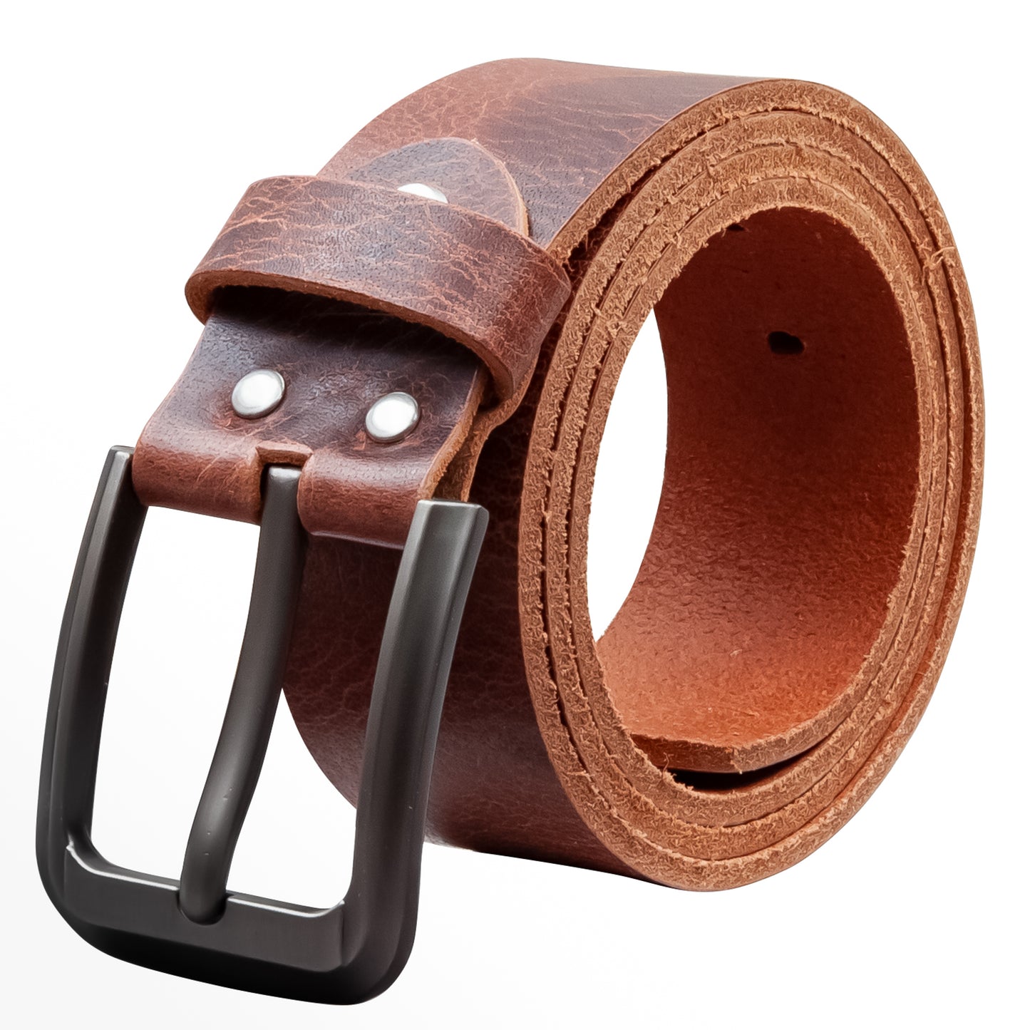 40 mm Gürtel Rustikales Leder Modell EH55-RL-Dunkelbraun