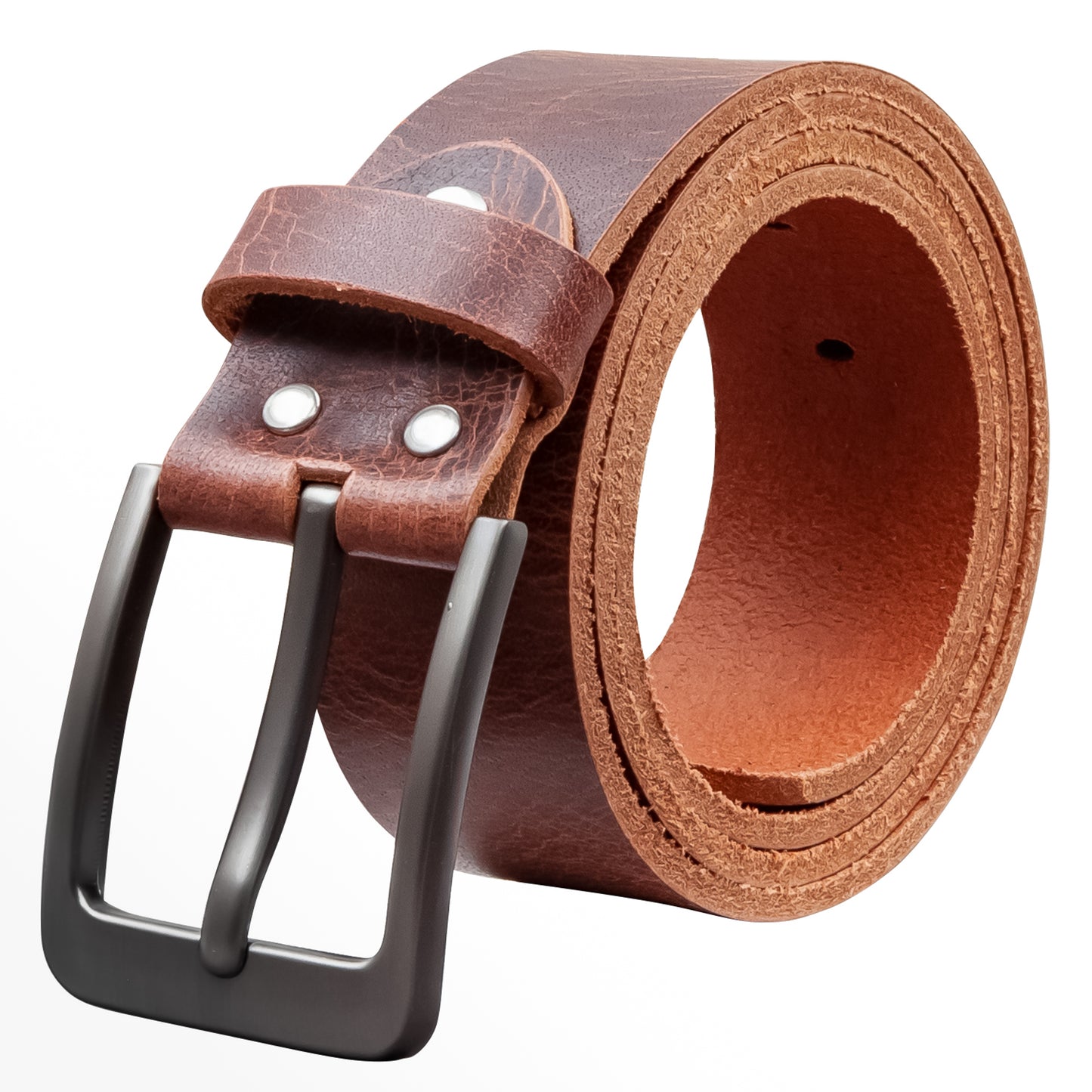 40 mm Gürtel Rustikales Leder Modell EH565-RL-Dunkelbraun
